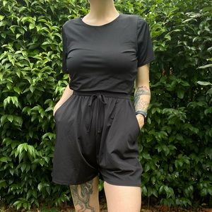 Black romper with keyhole back